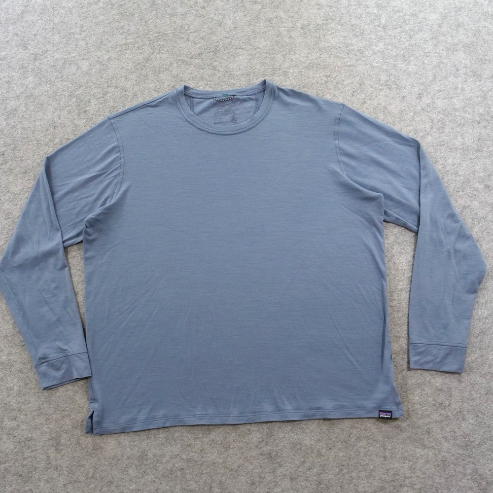 Patagonia Capilene Shirt Mens Extra Large Blue Cool Merino Long Sleeve Base Laye